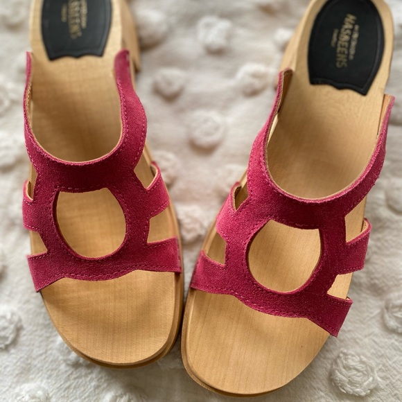 New in Box Swedish HASBEENS Luxury Slipper Sandals Pink Size 40 Bougainville 9 - Picture 3 of 11